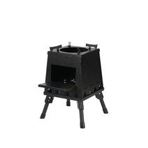 꼬까 레트로 휴대용 캠핑 화로대 난로 검정, 1개