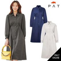 PAT 핀턱 셔츠 카라 원피스