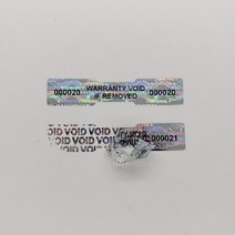 홀로그램 보안 스티커 봉인지 변조 방지 일련 번호 5cm x 1cm 1000개 봉인씰 보안스티커 서명란 선물 포장 크리스마스, VOID 문구