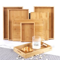 살림살림 사각 대나무 원목 트레이 우드 쟁반 나무 손잡이 이케아 다이소x