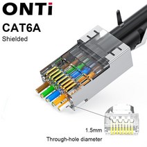 ONTi 10/50/100pcs CAT5E CAT6 플러그 RJ45 커넥터 네트워크 케이블을 통한 50U 금도금 엔드 패스 모듈러 8, 05 CAT6A Silver_02 50pcs