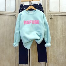 이힝 퓨즈 뽀글 레터링 기모 루즈핏 맨투맨