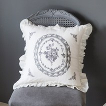 [ 꼬끄시그루 ] 프렌치 사각 쿠션 메다용 페를레, 단품