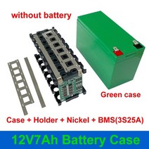 베터리악세사리 12v 7ah 배터리 케이스 18650 3x7 홀더 3s25a 3.6v bms for diy 12v7ah 상자 12v 12.8v 8ah 12ah 리튬 에너지, 케이스 홀드 니켈 bms