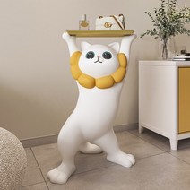 꽃 고양이 수납 테이블 사이드 보조 간이 거실, 브라운