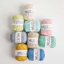 야나 뮤즈(MUSE) 65g 뜨개실 뜨개질 털실 가방뜨개 코바늘 네트백뜨기 모자뜨기 코바늘뜨기 뮤즈실, 803 크림베이지