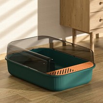 원목 코리아 사막화 화장실 방지 고양이 평판형 배변 대형 오픈형 용품 비비드 배변판, 진그린