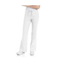 Landau 여성용 스탠다드 컴포트 2포켓 드로스트링 플레어 레그 스크럽 팬츠, White, White