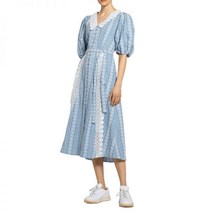 여성 고퀄리티 프렌치 펀칭 레이스 패치 미디 원피스 셀럽 손예진 사복패션 여름 스커트