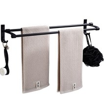 2단 수건 걸이 벽고정식 화장실 타월 수납 욕실걸이, 1개