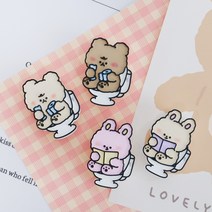 토일렛 곰돌이 토끼 리필오일포함 차량용방향제 차량용석고방향제, 1.다우니에이프릴, 토일렛 곰돌이 브라운