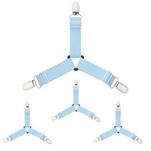 침대고정클립 홈 조절 가능한 침대 시트 탄성 그리퍼 벨트 패스너 소파 매트리스 커버 코너 홀더 클립 발 정리 도구, [11] 4 pcs Blue