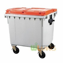 분리수거함(HDPE) (상차용1100L/평면뚜껑), 초록_캔금속류