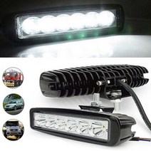 LED 작업 조명 바 플러드 스팟 운전 램프 오프로드 자동차 트럭 SUV 2X 12V, 한개옵션0
