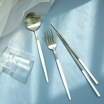 리빙디오 마리애블린 커트러리세트-실버, 화이트, 디너나이프