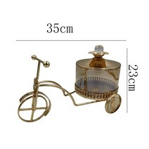 캔들용기 유리 캔디 항아리 자전거 장식 공예 금속 쥬얼리 화장품 면봉 양초 과일 디저트 보관함 홈, [01] A