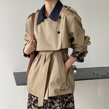 Lizziery 여성용 더블 버튼 트렌치코트