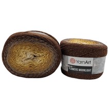 얀아트 플라워 YarnArt flower 520g 브라운 오커 크림 뜨개질 초보용 아크릴