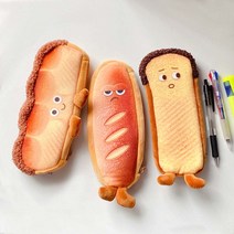 귀여운 빵삼형제필통 학생 펜슬케이스 파우치, 스마일식빵