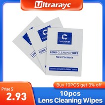 Ultrarayc-렌즈 클리닝 물티슈 10.6um CO2 및 1064nm 파이버 레이저 렌즈 미러 10 개 팩, 한개옵션0