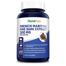 NusaPure 파이토케미컬 프랑스해송 추출물 항산화제 300mg 200베지캡, 1개, 200캡슐, 200개