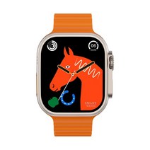 Rainbuvvy HK8 울트라 NFC 스마트 워치 2.1 인치 블루투스 통화 지능형 분할 화면 무선 충전 건강 모니터, 03 Orange