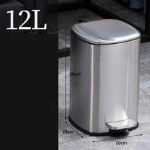 페달 휴지통 스테인레스 스틸 쓰레기통 대용량 풋 주방 욕실 거실용 전기 12L, 5.E  12L