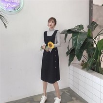러블리 소녀 감성 옆단추 면 점프수트 원피스