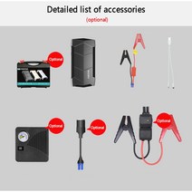 점프선 휴대용 고용량 케이블 24v 10800mAh 자동차 점프 스타터 보조베터리 비상 배터리 부스터 시작 가솔, 05 10800 Deluxe Set