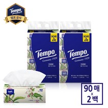 템포 프리미엄 천연펄프 소프트 티슈 4겹 90매 2팩, 4개입