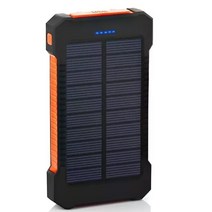 올인원파워뱅크 캠핑용배터리 밧데리태양열 발전 방수 50000mah 태양열 충전기 usb, 주황색
