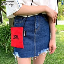 티데일리 트루 컷팅 데님 스커트 여자 캐주얼 청치마