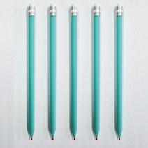 [마치]연필모양 니들노크펜 검정색심 판촉볼펜 인쇄가능 홍보용, 하늘, 5개입