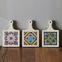 북유럽풍 원목 포인트 타일냄비받침 14종, 13, 1개