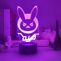 오버워치 3D 아크릴 스탠드 무드등 만들기 LED DIY 조명 취침등 집들이 선물, 블랙 7색 터치, 442 디바 로고