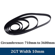 벨트 풀리 타이밍 폐쇄 루프 고무 타이밍 벨트 부품, 2gt-3600mm, 폭 10mm