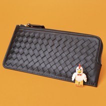 심플 양가죽 위빙 장지갑
