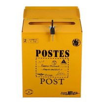 스탠드 우체통 주택 대형 벽걸이 우편함 장식 메일 박스 형 드롭 포스트 박스125322, Yellow