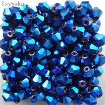 Isywaka 라이트 레이크 블루 바이콘 오스트리아 크리스탈 비즈 매력 유리 스페이서 DIY 쥬얼리 제작 4mm 100 개