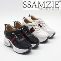 신발통 쌈지 여성용 발편한 고무끈 가죽 키높이 에어 슬립온 스니커즈 단화 운동화