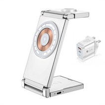 갤럭시3IN1무선충전기 애플무선충전기 핸드폰 고속 무선충전기 호환 최신 3 IN 1 마그네틱 For iPhone 14 13 12 Pro Max Airpods 용 충전 도크 Appl, 8.White UK Plug