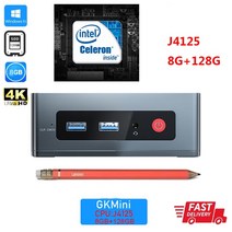소형미니PC 미니 휴대용 산업용 한뼘 Gkmini-8GB 256GB SSD 윈도우 11 PC 활성화 인텔 셀러론 J4125 쿼드코어 1000M Lan 2 x HDMI USB 3.0, [02] UK, [01] J4125 8GB 128GB, 01 J4125 8GB 128GB, 01 미국