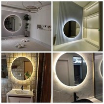 LED 원형 간접 화장대 미용실 욕실 샤워실 면도 양치 보오미 거울 주문제작 벽걸이, LED거울원형800, 직렬(전구/주황 오렌지색)