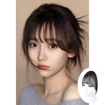키라비 NEW 사이드뱅 앞머리 헤어피스 100% 인모 수제 똑딱이 붙임머리 HL201, HLK201-앞머리헤어피스C(라이트브라운), 1개