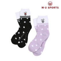 [AK수원점][엠유스포츠] 여성 패턴 중목 양말 (MU23A33S203), 블랙