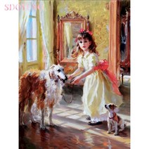 프라모델도색 건담마카 프라모델니퍼 타미야 스프레이 sdoyuno paint by number 캔버스 페인팅 키트 어린이 숫자 페인팅 선물 diy 숫자로 색칠 소녀 키트 손으로, 9913256, 60x75cm DIY 프레임