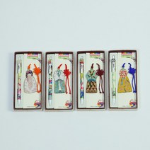 [소브] 한국전통문양 책갈피 볼펜 4종 세트 기념품 외국인선물