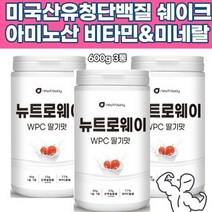 미국 운동 WPC 딸기맛 농축유청단백분말 아미노산 18종 쉐이크 아연 이소로이신 비타민 야채 엽산 철분