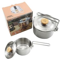 스테인리스 캠핑코펠 반합 라면 백패킹 팬
