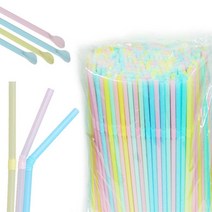 모래알마켓 주름 빨대 5mm 24cm 100개입x3개 대용량 카페 음료